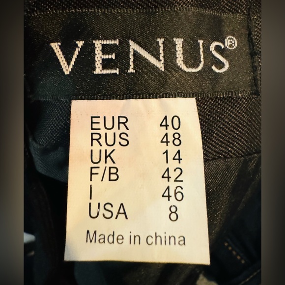 Venus Black, Cream & Green Striped Pleated Skirt Side Zipper Hook Closure Size 8 - Picture 6 of 6